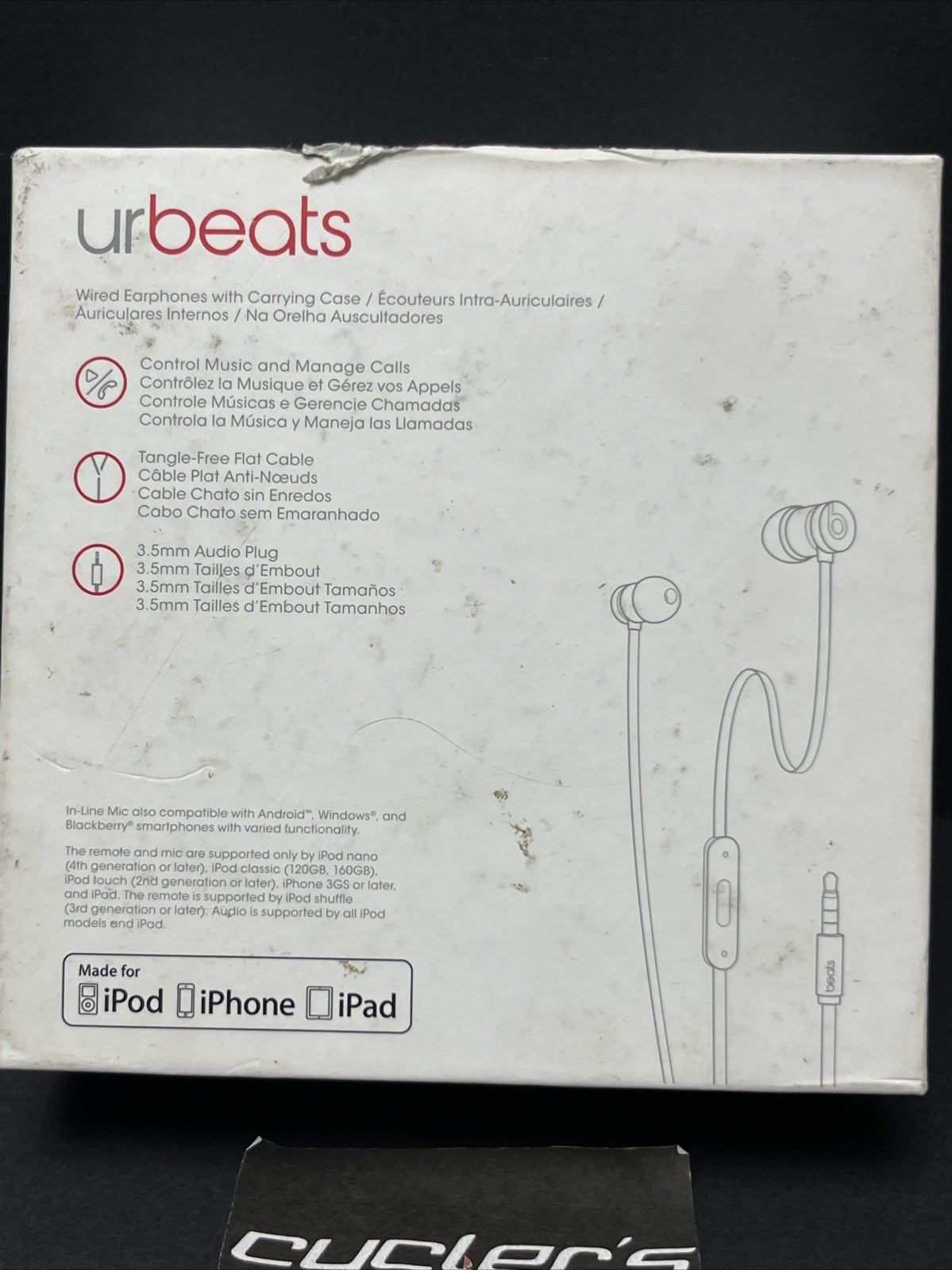 Authentic Beats by Dr. Dre UrBeats 2 B0547 In Ear Headphones iPhone Apple Red