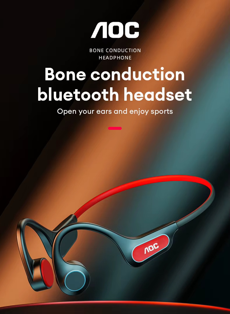 AOC ACN4521 Bluetooth 5.4 Open-Ear Design Bone Conduction Sports Headphones