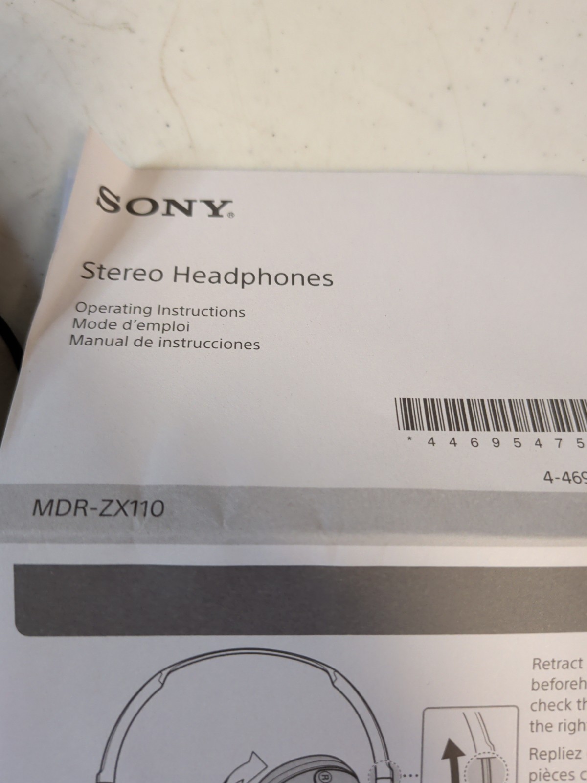 Sony MDR-ZX110 Stereo Monitor Over-Head Headphones Black MDRZX110 New