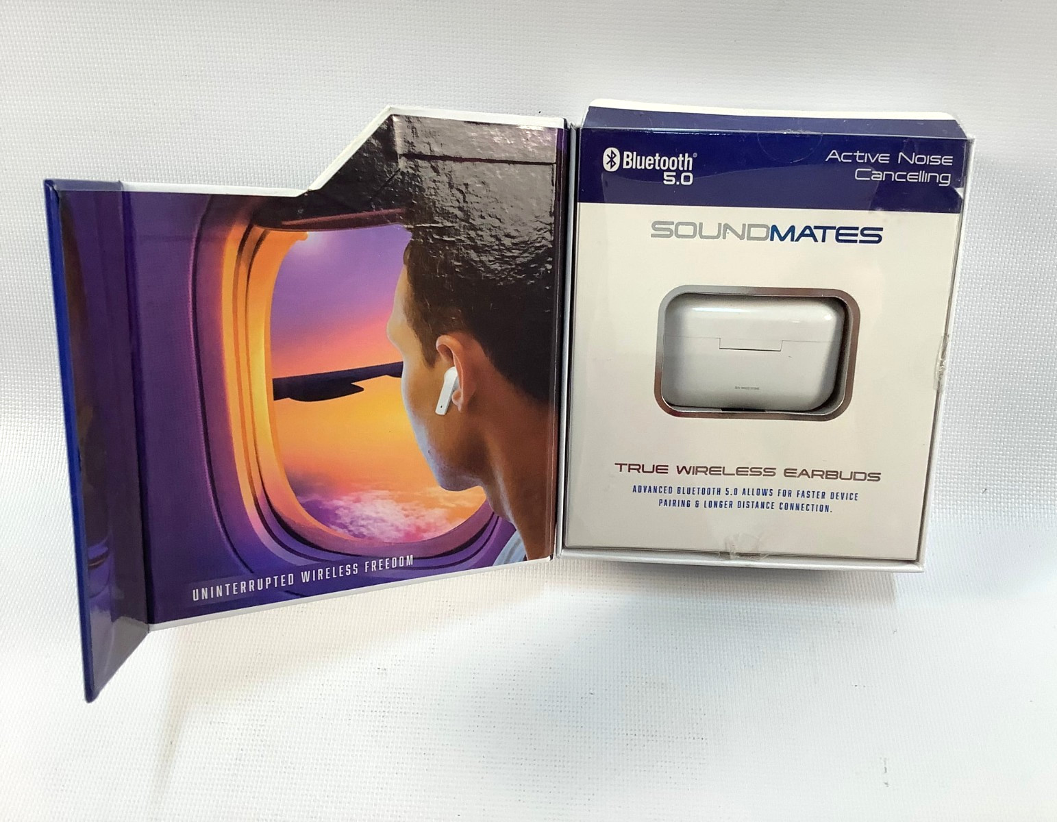 Tzumi SoundMates Pro Wireless Earbuds – ANC, Bluetooth 5.0, White, Charging Case