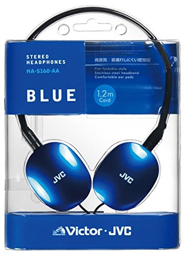 JVC HA-S160-AA Closed-back headphones foldable blue NEW