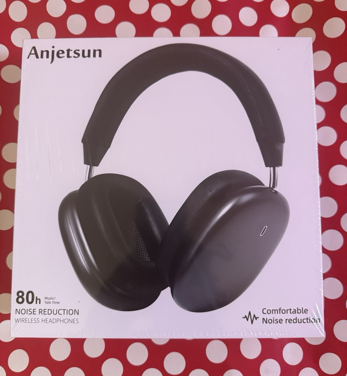 Anjetsun Pro Max2 Bluetooth Over-Ear Noise Reduction Low Latency 40mm Black