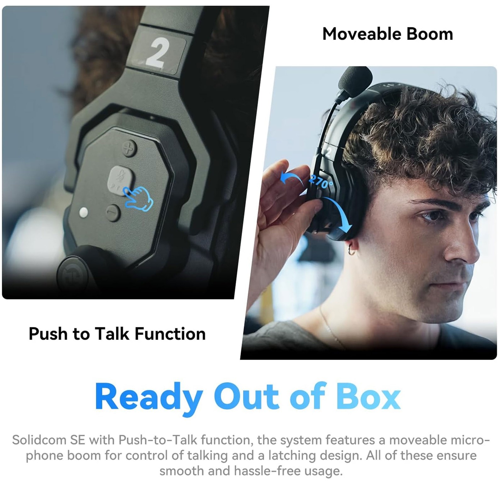 Hollyland Solidcom SE Global Full-Duplex Wireless Single-Ear Remote Headset (2.4