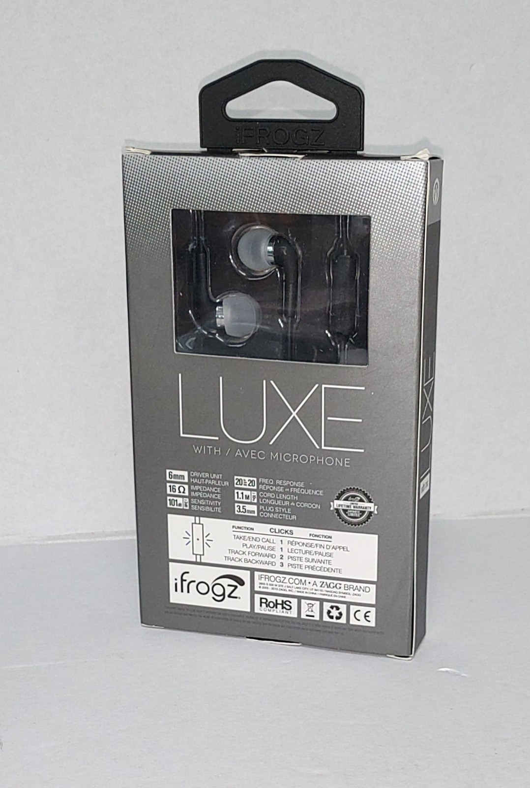 iFrogz Luxe Earpollution Earbuds MicroBud with Mic Black Brand New