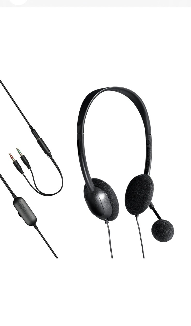 Onn. 3.5 Mm Stereo Headset With Built-in Microphone and Audio Computer Gaming