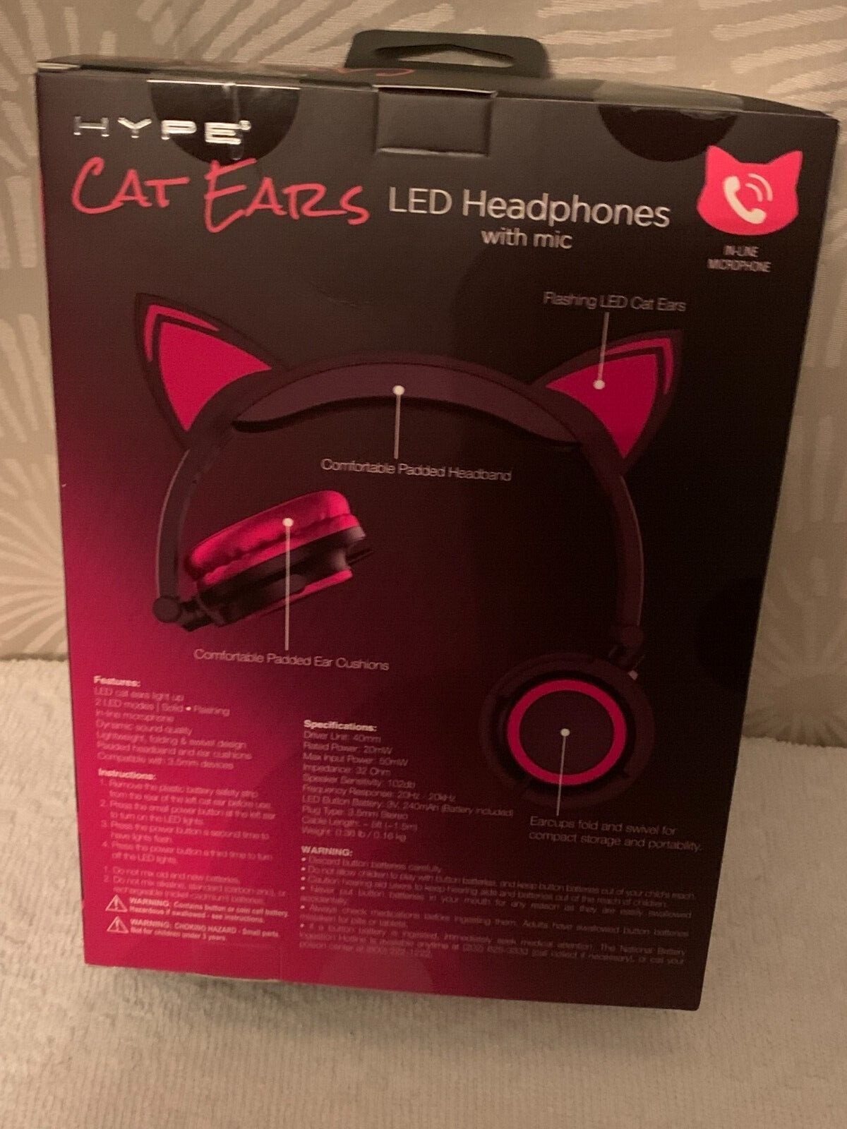 New Cat Ears LED Headphones with mic