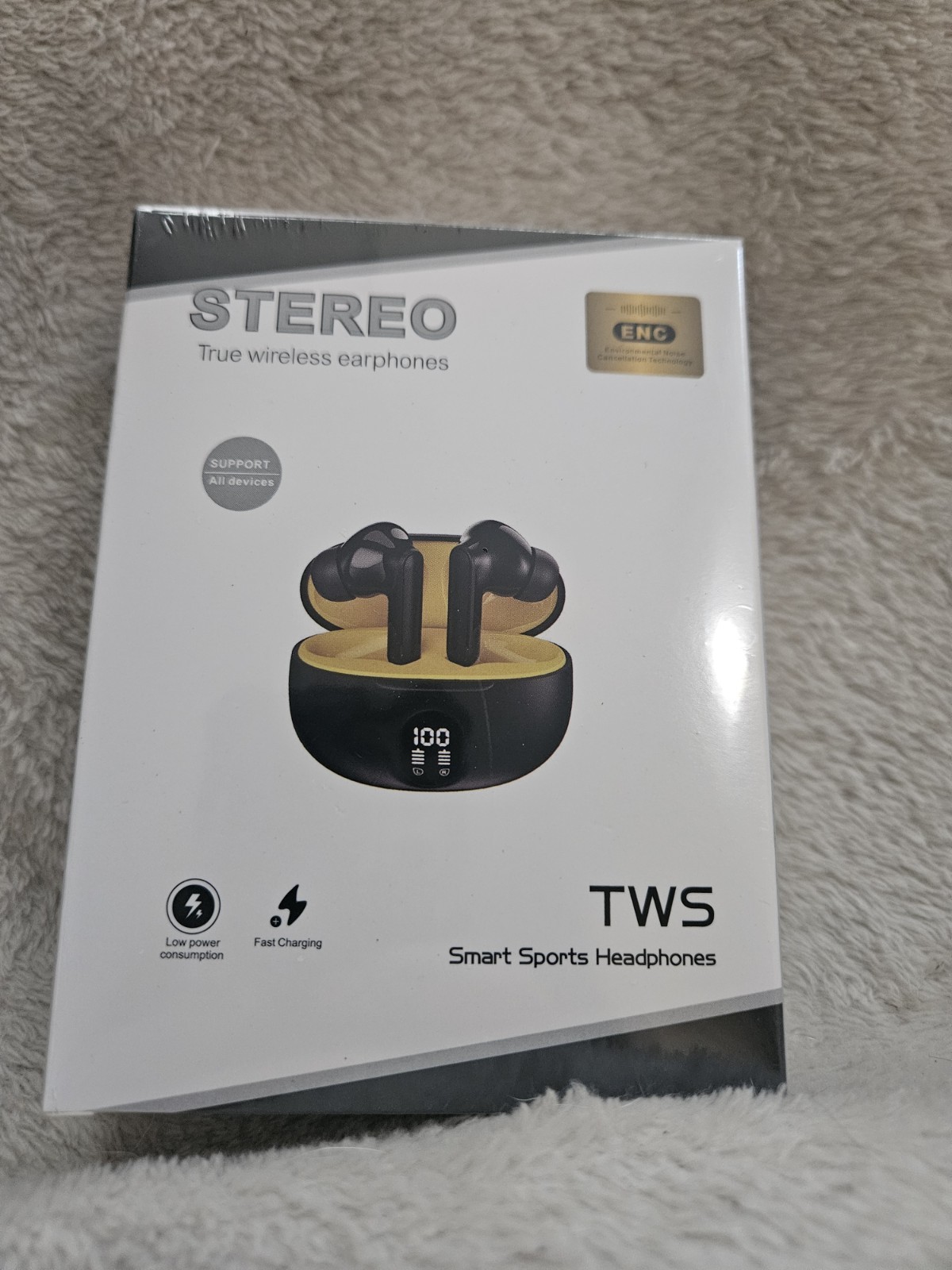 TWS True Wireless Bluetooth Ear-hook Earbuds Double 895B Black/Yellow