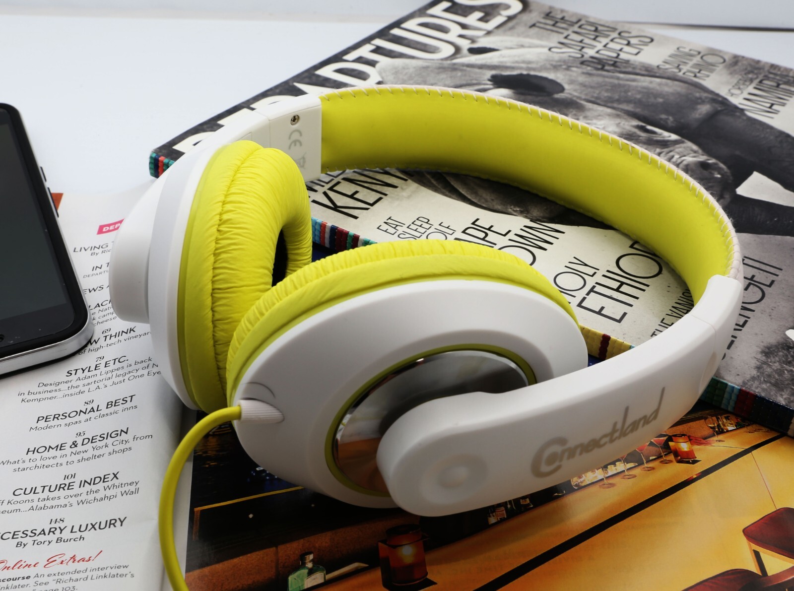 Yellow Over the Ear Lightweight Adjustable Stereo Wired Headphone