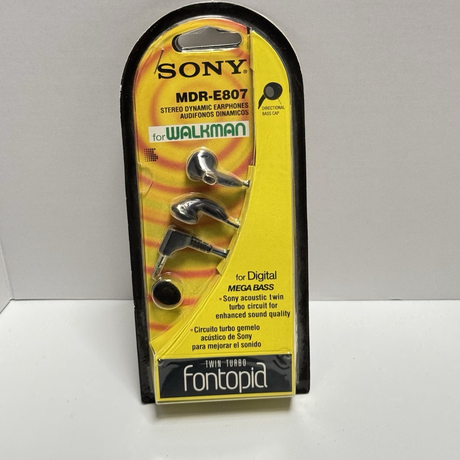 Sony MDR-E807 Fontopia Stereo Earphone Twin Turbo Mega Bass for Walkman NOS READ