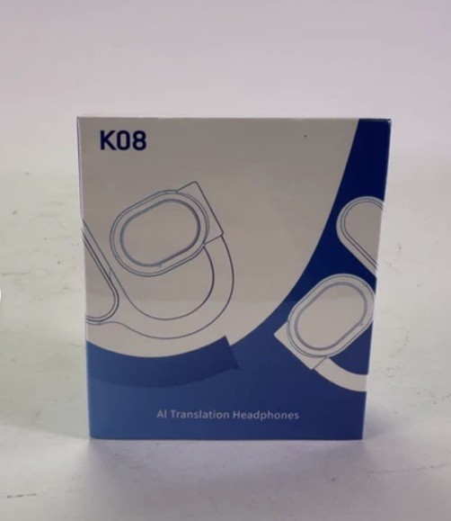 K08 Bluetooth Wireless Earhook Earbuds Touch Control Waterproof White/Blue