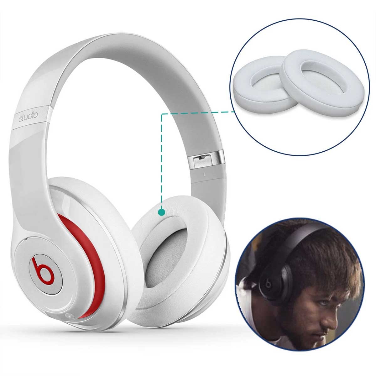Replacement Ear Pads Cushions for Beats Studio 2.0 & 3.0 Wireless Headphones USA