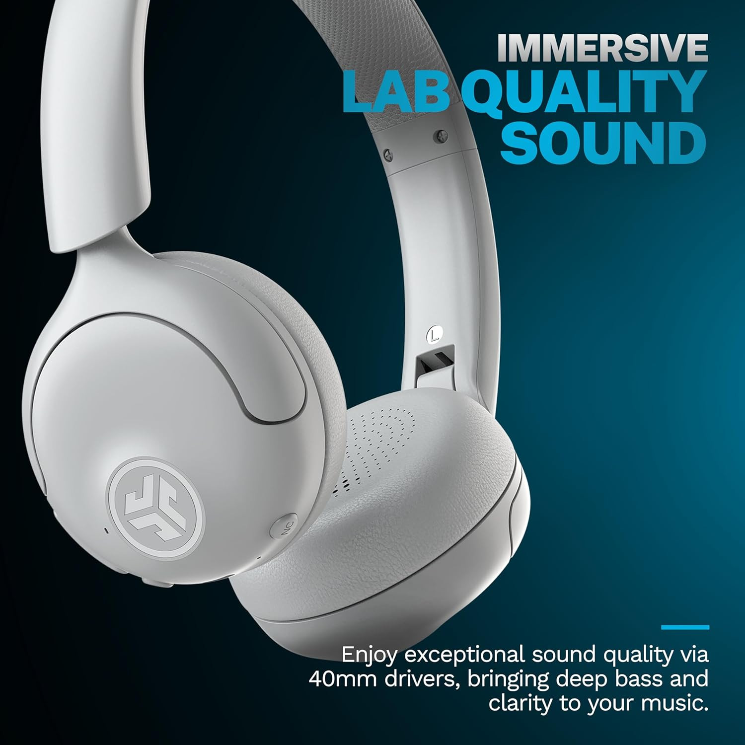 Go Lux ANC Wireless Headphones, Cloud White, Hybrid Active Noise Cancelling, Pre