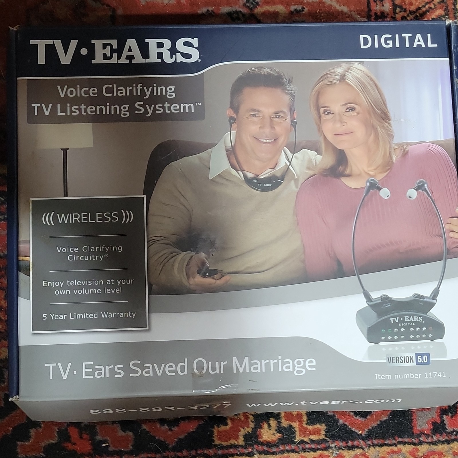 TV Ears Wireless Black Version 5.0 Item #11741 Voice Clarifying Listening