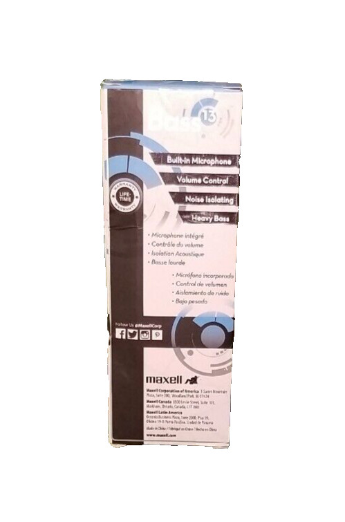 Maxell Bass 13 Black And Blue Metallic Earbuds With Microphone (G2)