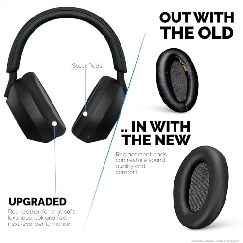 Soft Sheepskin Earpads for WH-1000XM4 Headphones | Real Leather, Memory Foam, Du