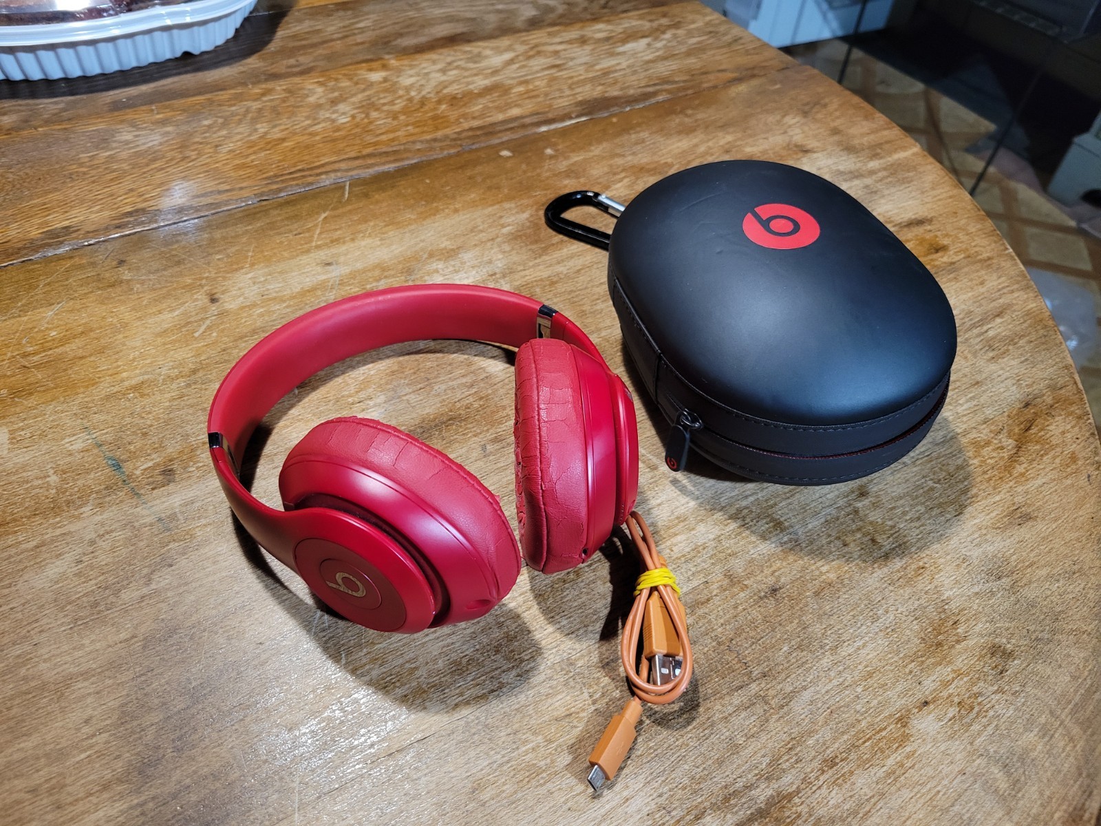 Beats Studio3 Wireless Bluetooth Over-Ear Foldable Headphones Red w/Case TESTED