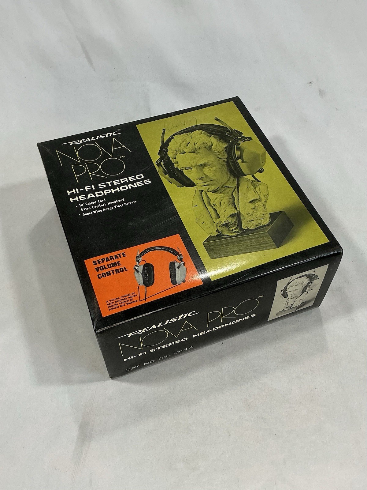 NOS Realistic Nova Pro Vintage Hi-Fi Stereo Headphones Independent Volume w/Box