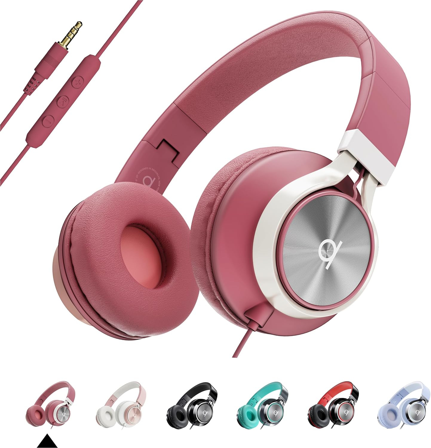 CL750 On-Ear Headphones Wired with Mic and Volume Control — Noise Isolating Cord