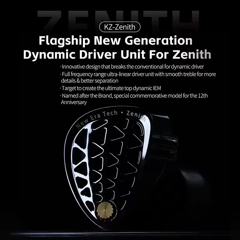 KZ Zenith Earphones New Generation Dynamic Driver Unite Headests Hifi Music Ear