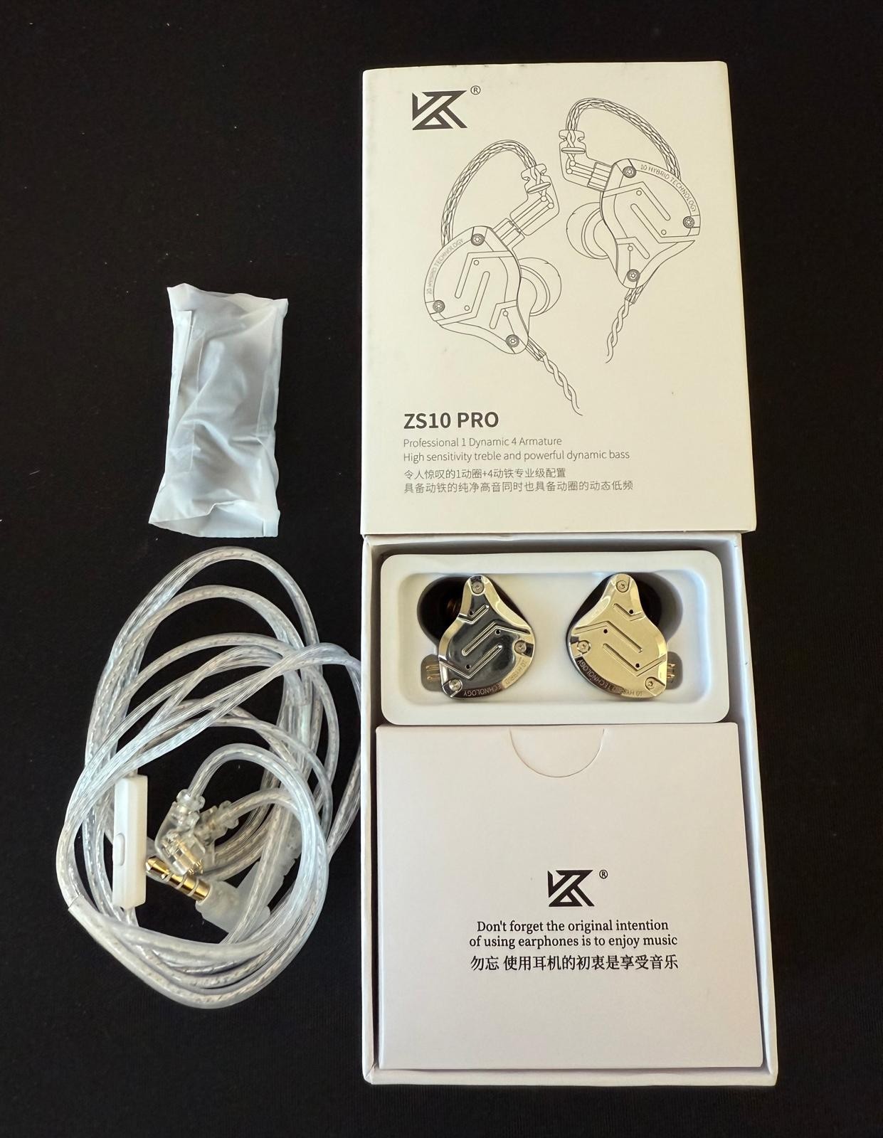 Linsoul KZ ZS10 Pro, 4BA+1DD 5 Driver in Ear Monitor (with Mic)
