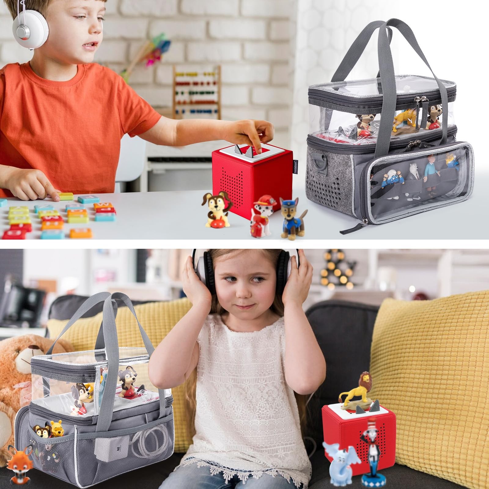 SFYBYHEART Double-Layer Carrying Case with Magnetic Bottom for Tonie Figures …