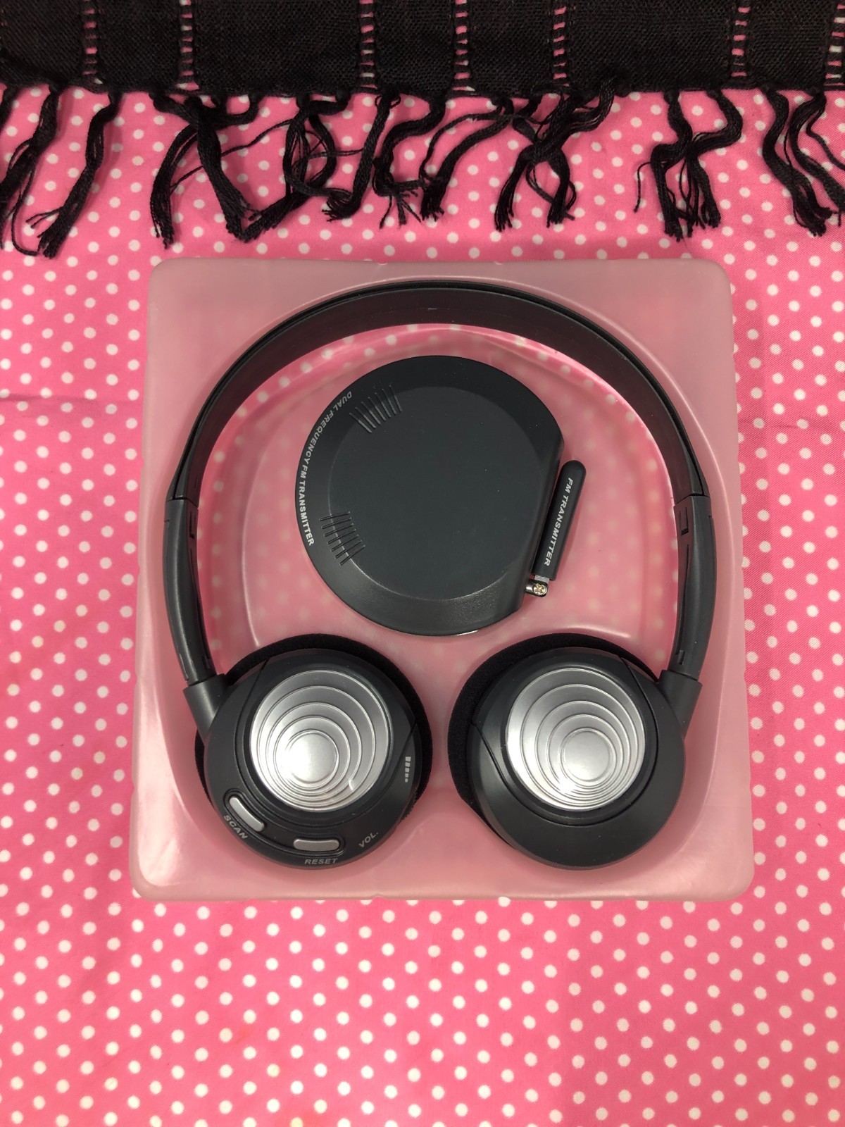 FM Transmitter with Wireless Headphones