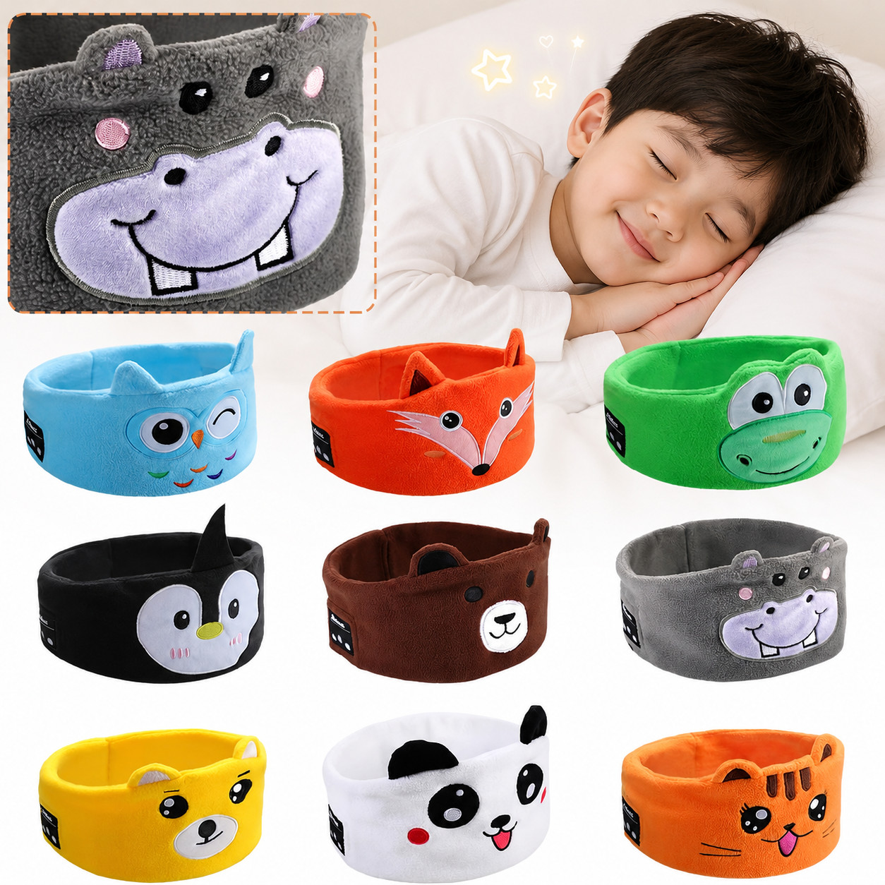 Kids Bluetooth Headband Headphones Wireless Sleep Earphones Music Headband Cute