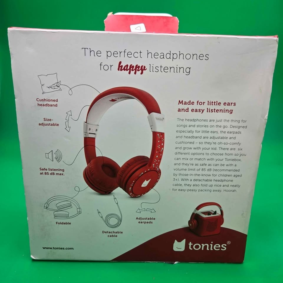 NIB Tonies Kids Headphones Red Fold-and-Go Safe Listening 3+ [71]