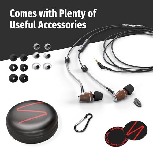 Premium Airtube Headphones, EMF Protection Earbuds, 3D Sound, Microphone, 8mm Ba