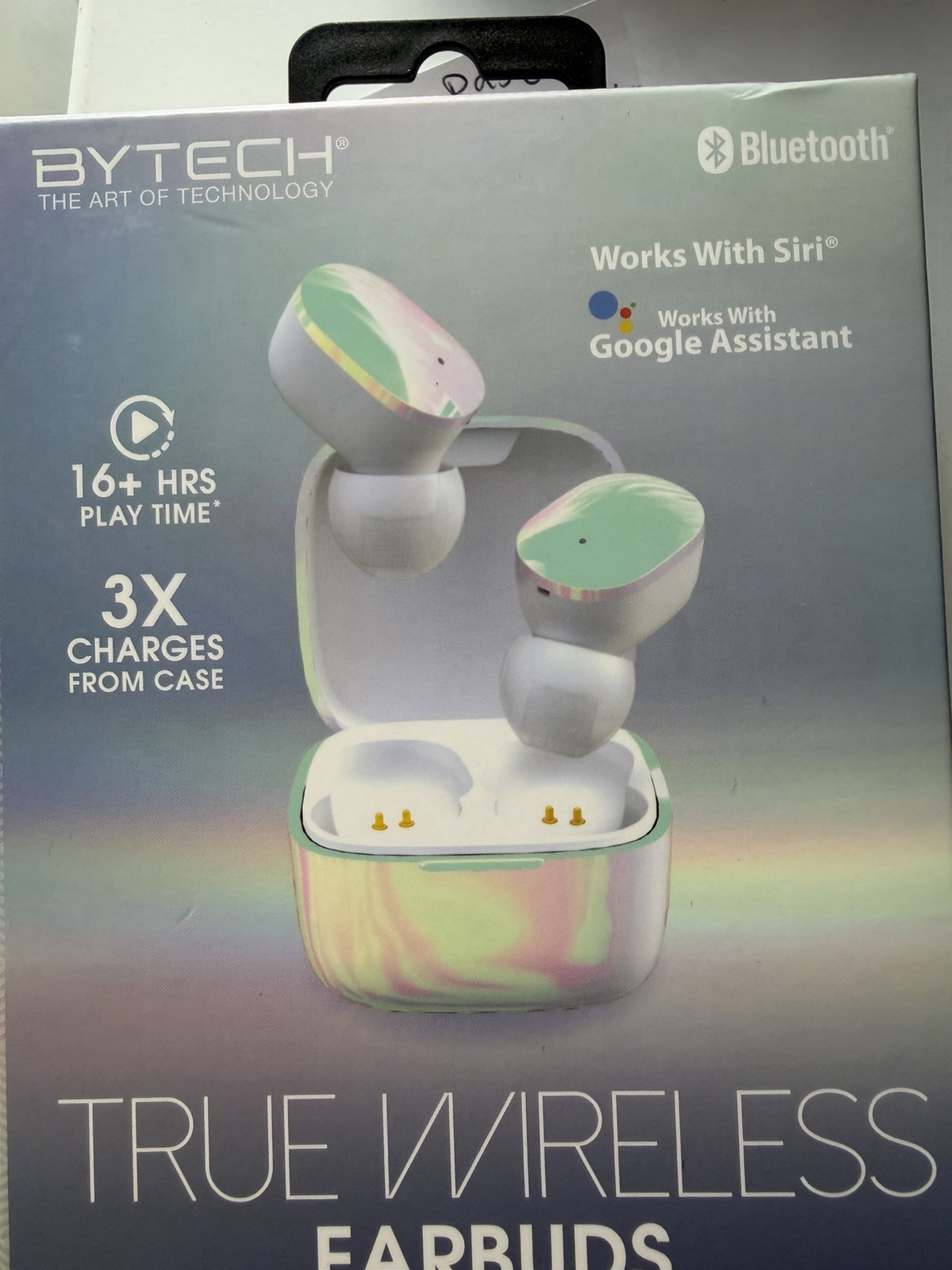 Bytech True Wireless Bluetooth Earbuds In-Ear White w/ Charging Case, Siri