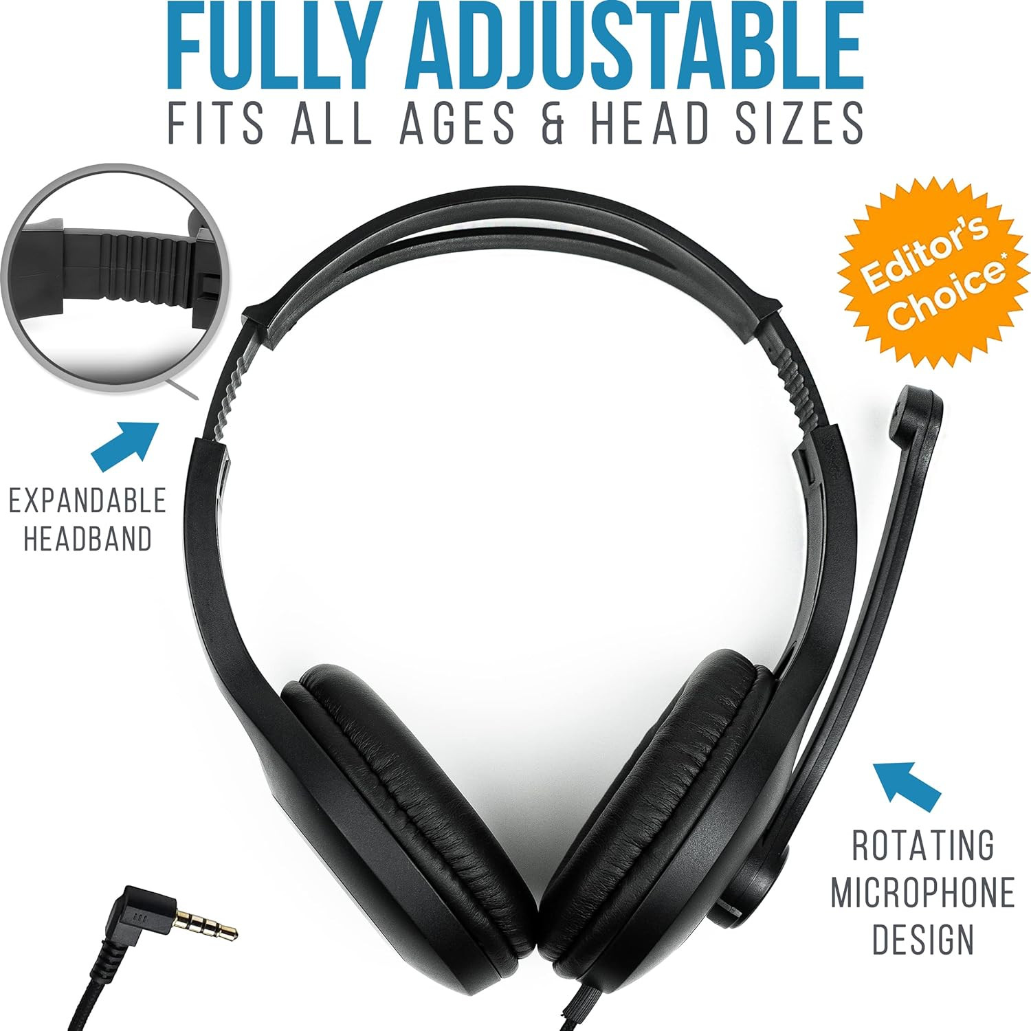 Classroom Headphones with Microphone (10 Pack) – On-Ear Bulk Headphones with Mic