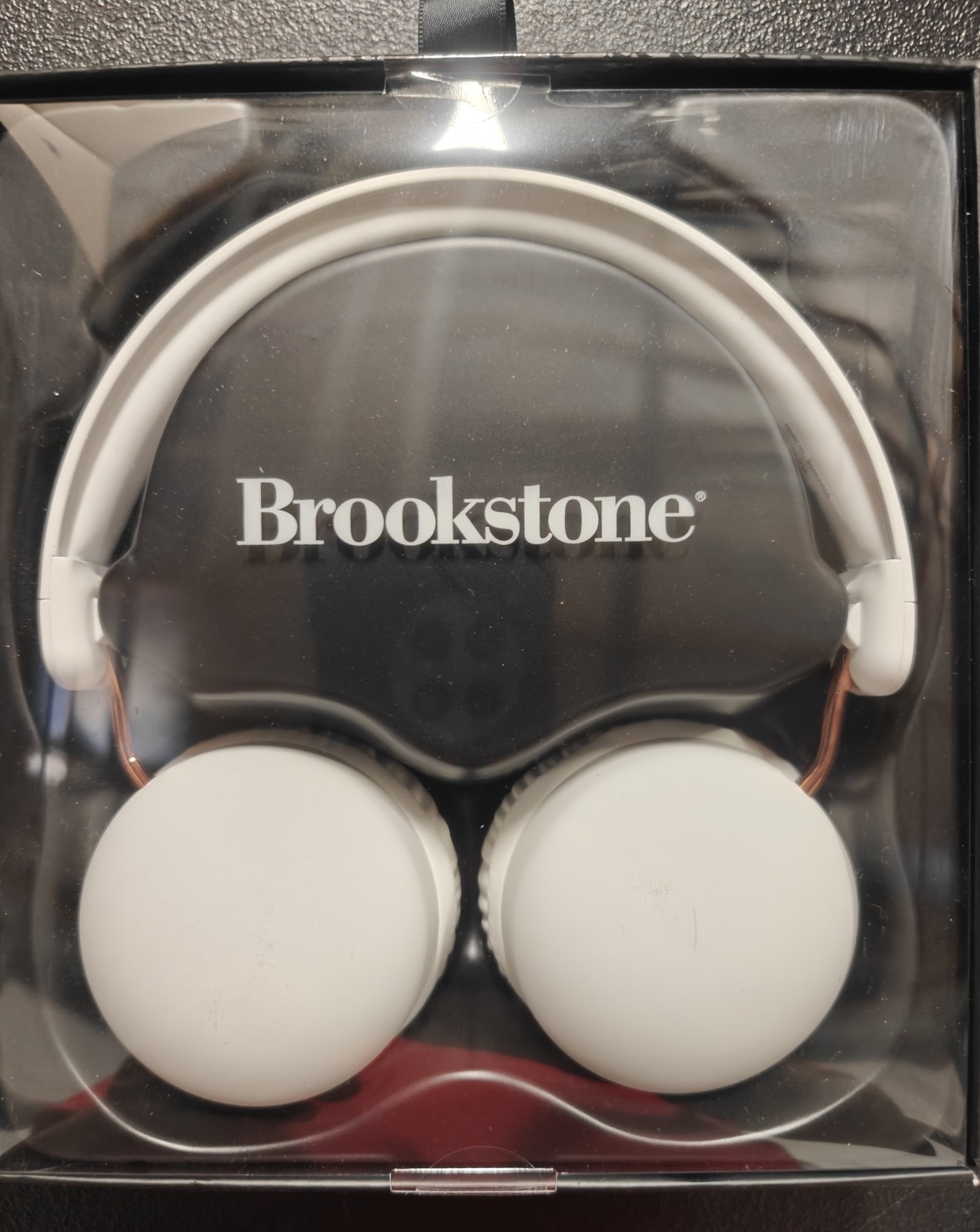 Brookstone White PROANC Over-Ear Headphones with Modern Comfort