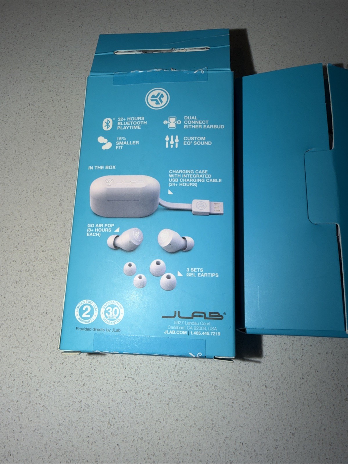 JLab GO Air Pop True Wireless Bluetooth Earbuds- Light Purple/ Lilac *Read