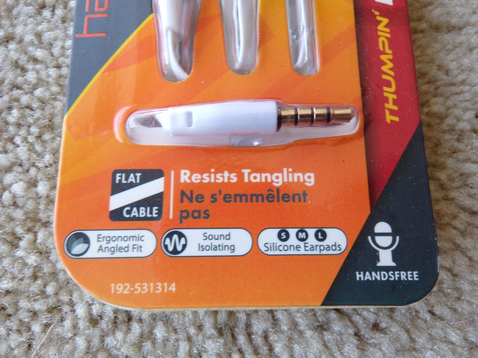 Powerup Stereo Earbuds 3.5 mm Handsfree 4 Ft Cable; @c17