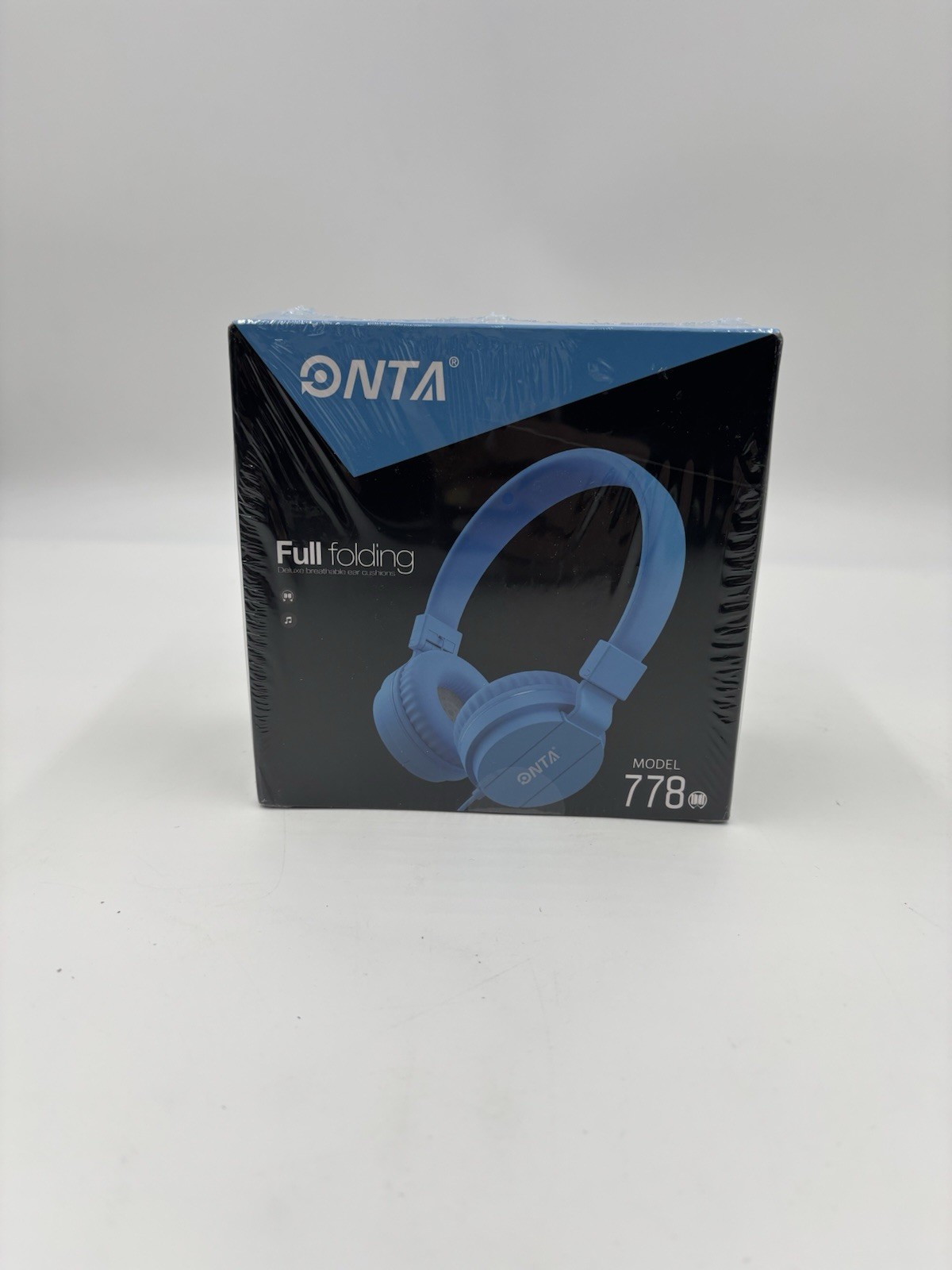 New ONTA Full Folding Headphones Model 778 Light Blue Cord Length 1.2m