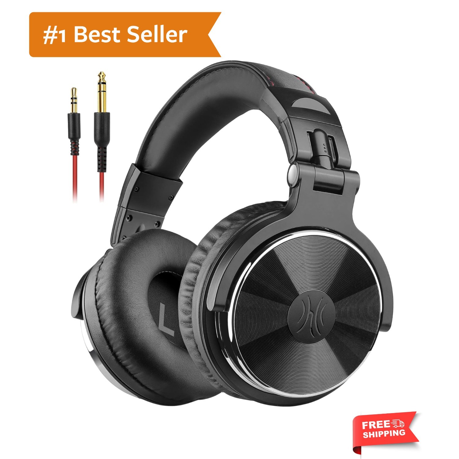 Versatile DJ & Recording Headphones with Adjustable Headband & Media Control