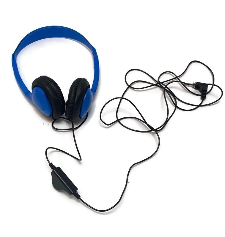 Lakeshore Blue Black White Cushioned Headphones With Volume Control A14