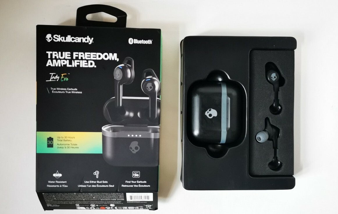 Skullcandy Indy Evo In-Ear Wireless Earbuds; Black – Rapid Charge – 30 hours