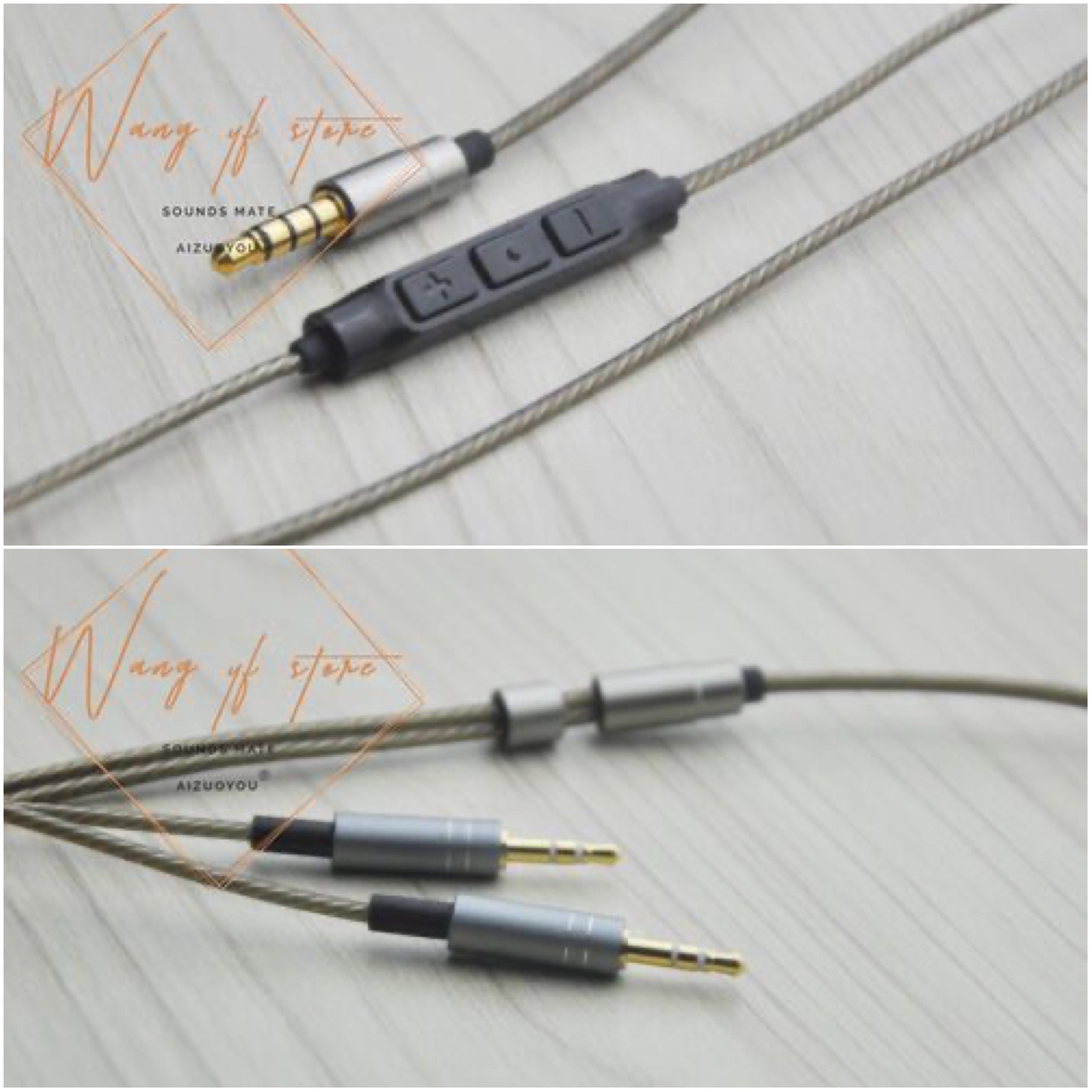 Audio Cable With Mic For 1MORE Triple Driver Over-Ear Headphones H1707