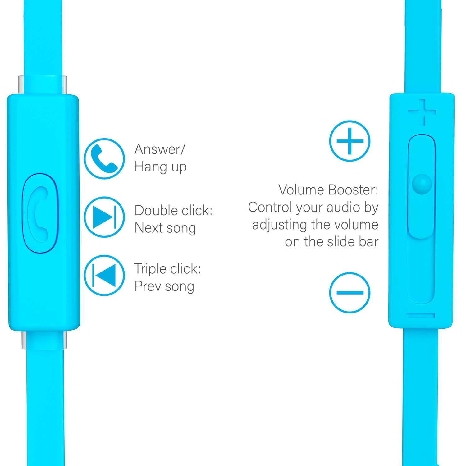 Earphone Headphones with Microphone, Volume Control, Thin Silicone in Ear Tips