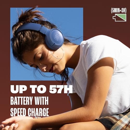 Tune 520BT – Wireless On-Ear Headphones, Up to 57H Battery Life and Purple