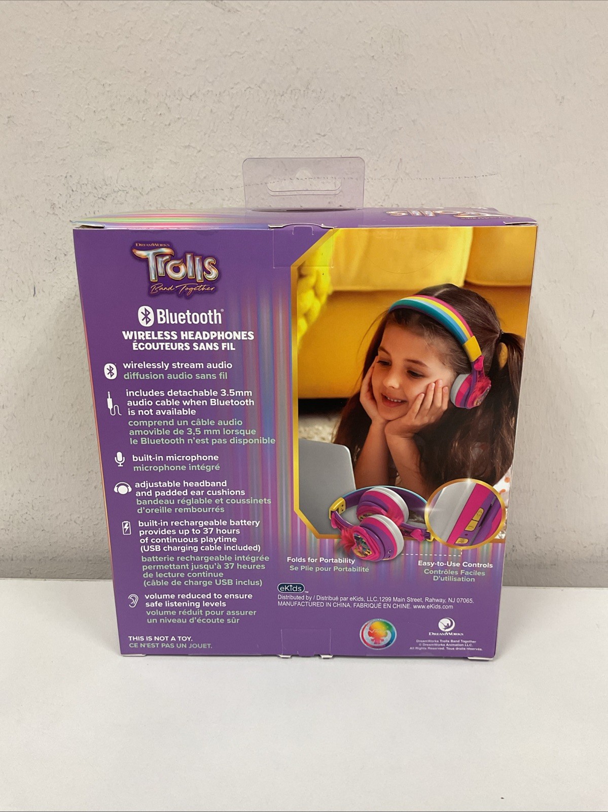 eKids DreamWorks Trolls Band Together Kids Wireless Headphones- New T3-07
