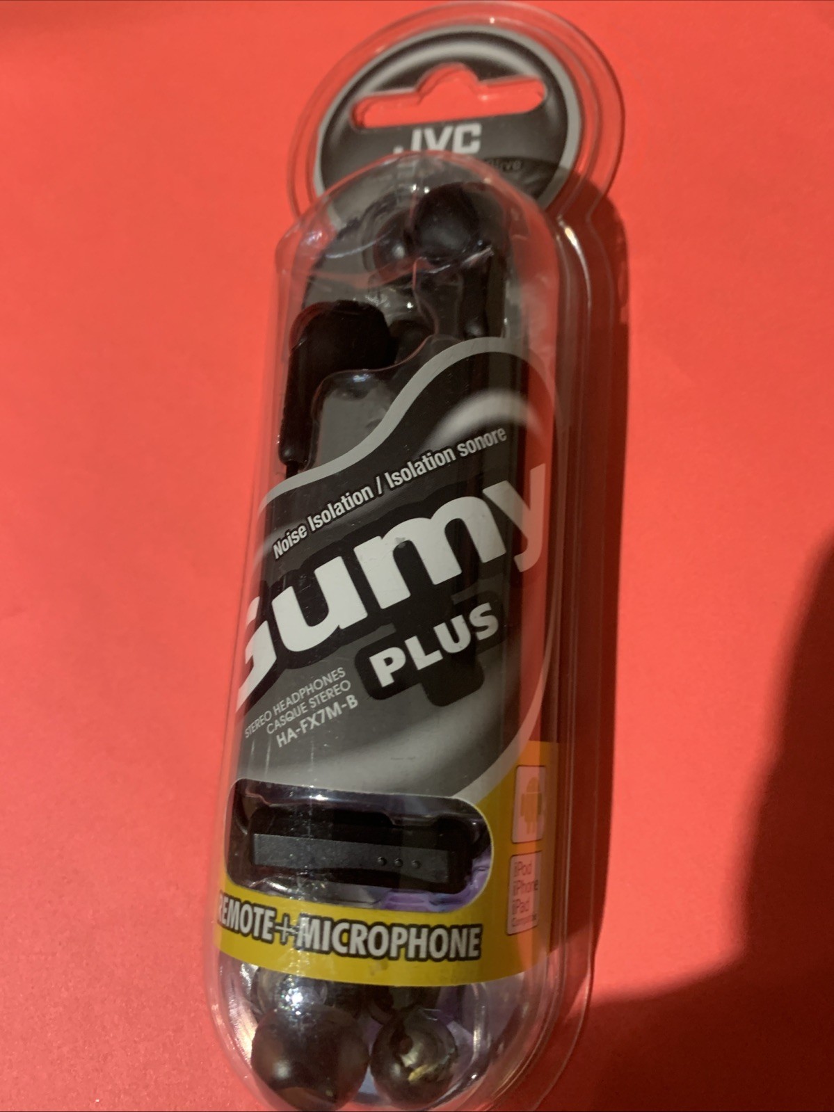 JVC Black Gumy Plus In-ear Headphones with Remote & Microphone Noise Isolation
