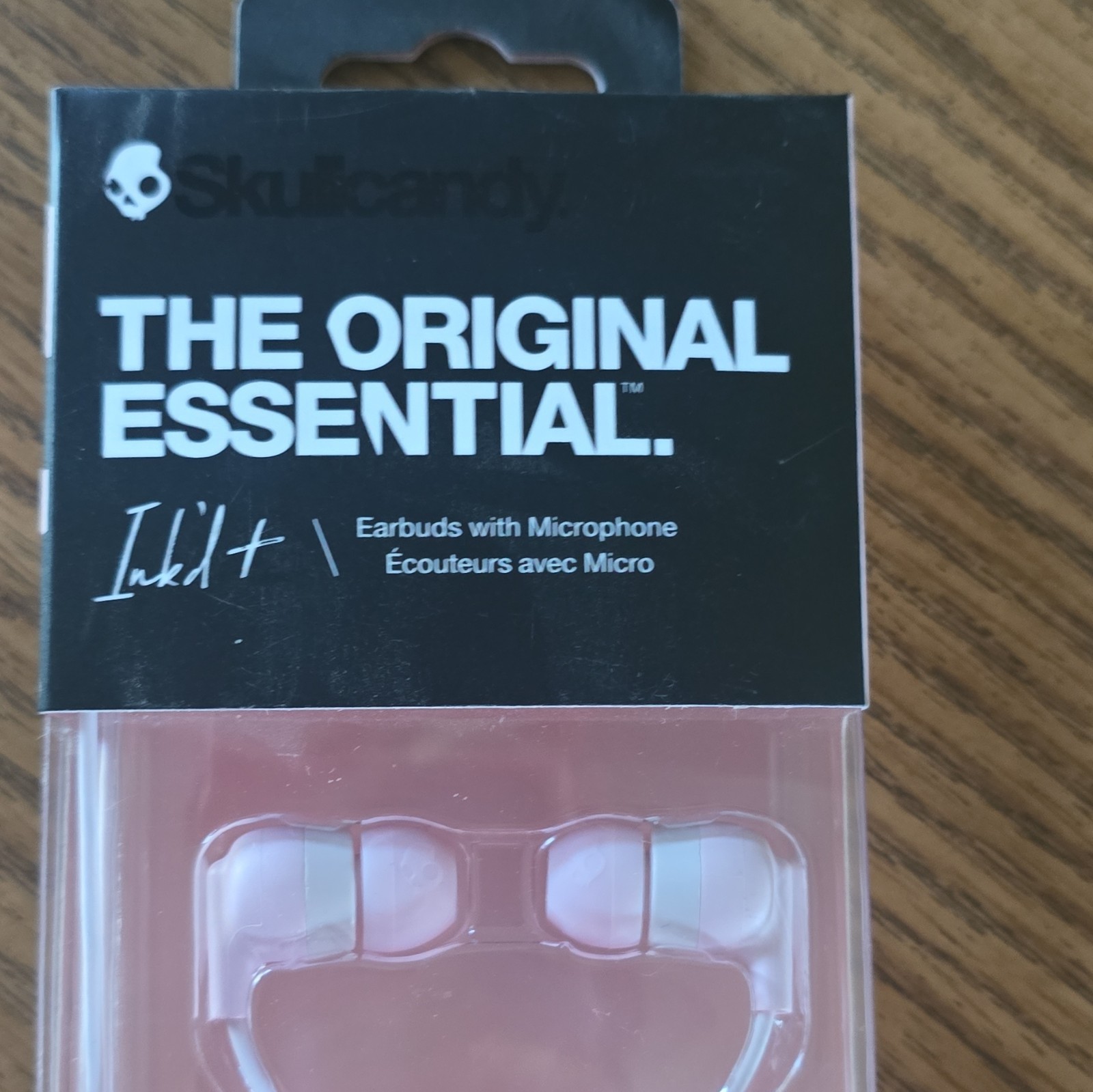 Skullcandy Ink’d+ In-Ear Earbuds, Double Earpieces, Mic, White/Pink