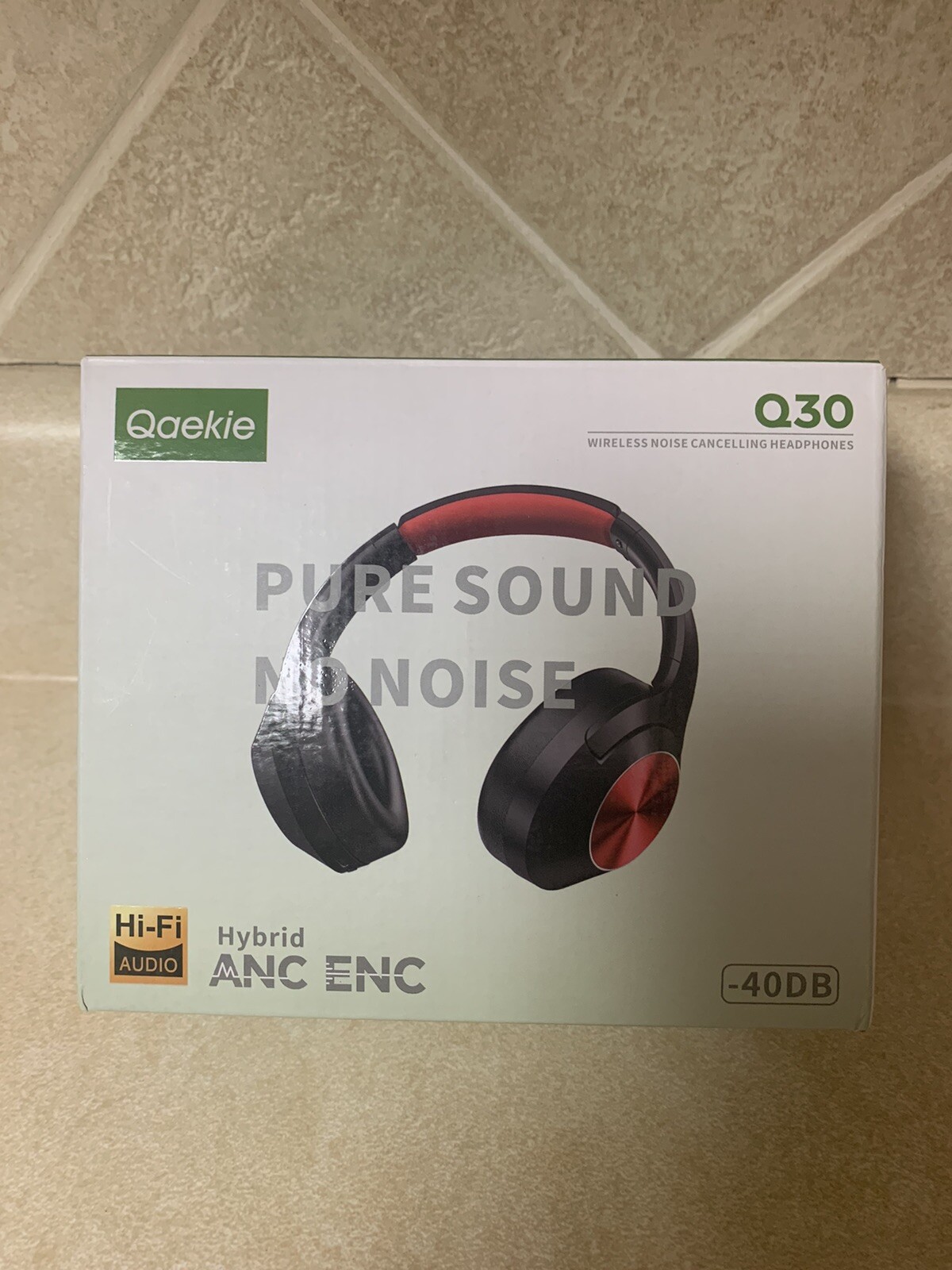 Qaekie Hybrid Active Noise Cancelling Headphones-100H Playtime Wireless Q30
