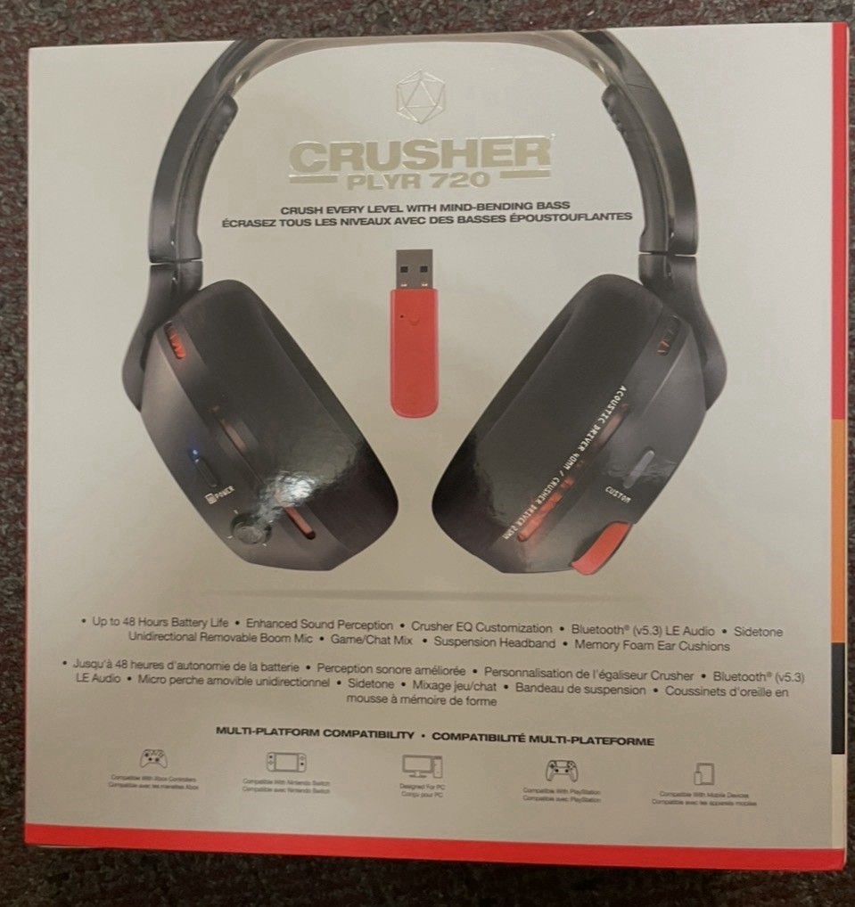 Skullcandy Crusher PLYR 720 Wireless Gaming Headset W/ THX Audio S6PCW-T963 New