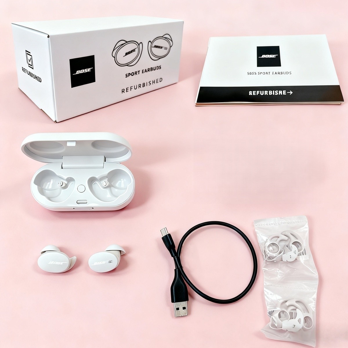 Bose Sport Earbuds Wireless Earphones Bluetooth Headphones In-Ear Earbuds White