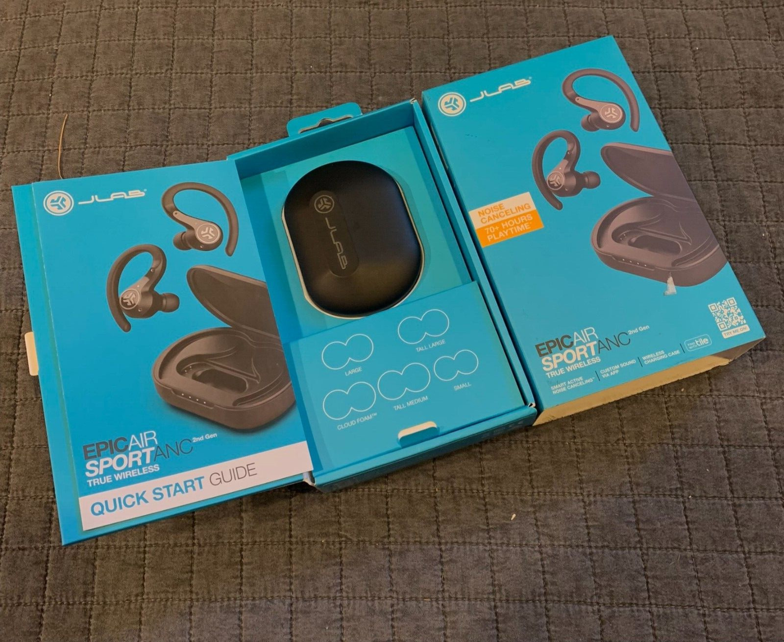 JLab – Epic Air Sport ANC True Wireless Earbuds 2nd Gen -Black [OPEN BOX] NEW