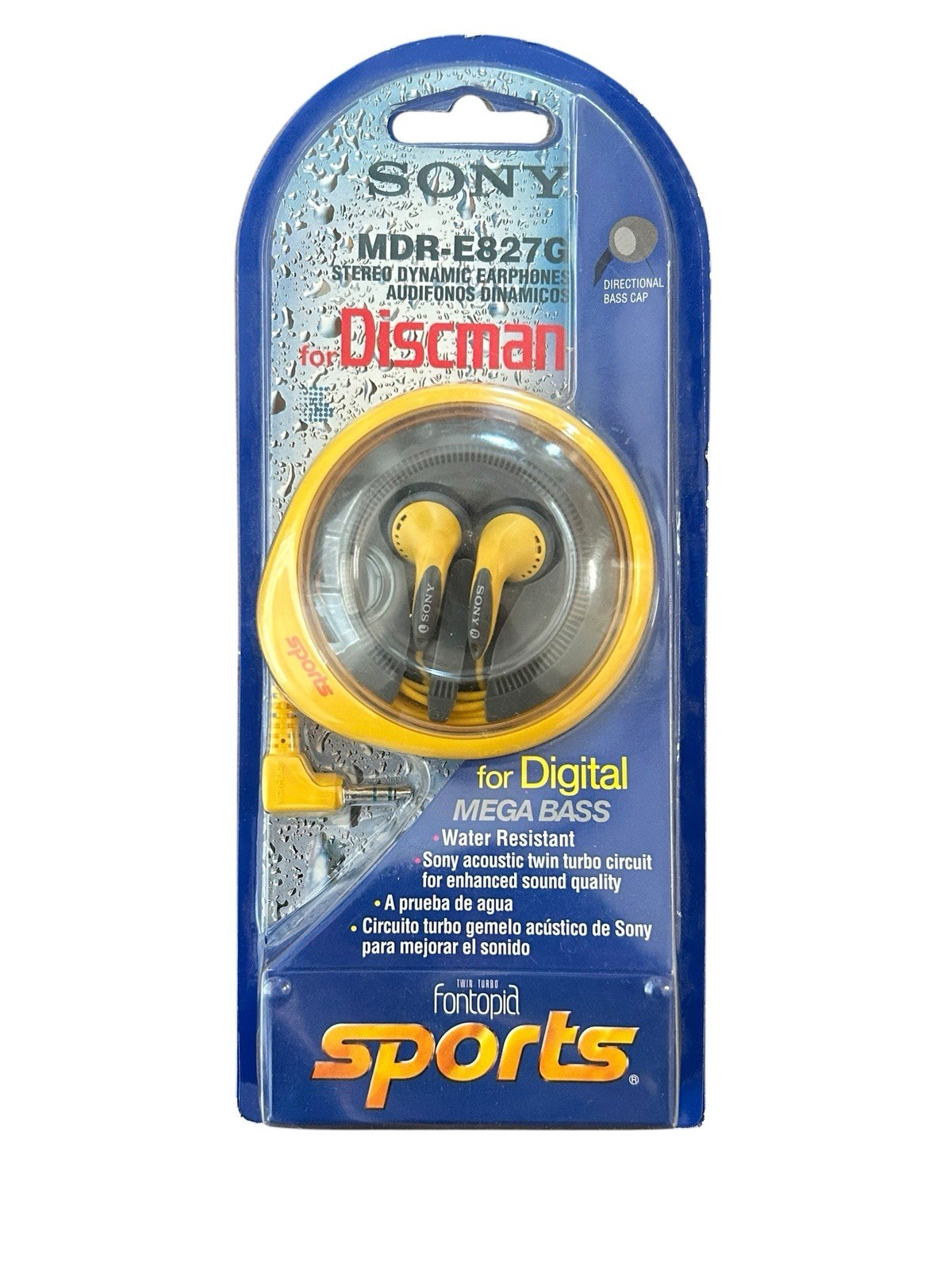 Vintage Sony MDR-E827G In-ear Headphones Sport Discman Mega Bass Fontopia 1995