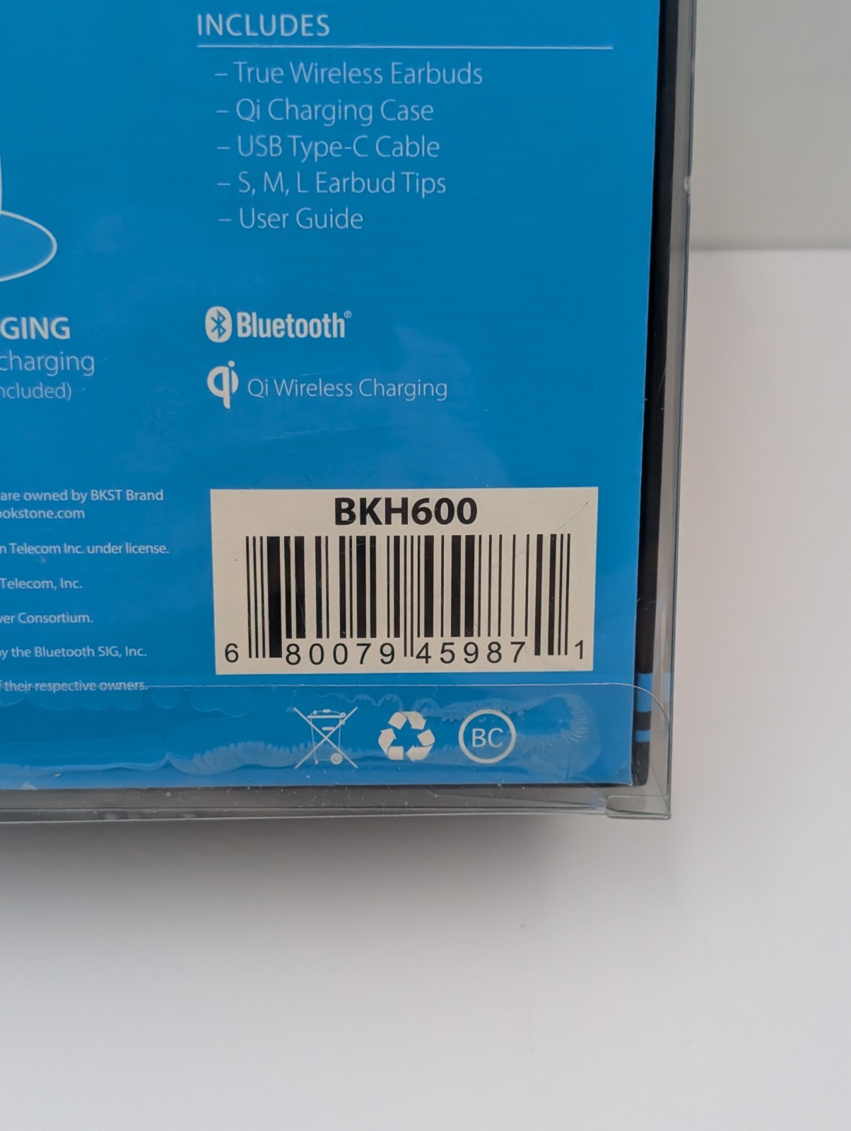 Brookstone Airphones True Wireless Earbuds With Qi Wireless Charging Case BKH600